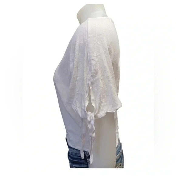 H&M  100% Linen White T Shirt Size Small - Picture 3 of 9